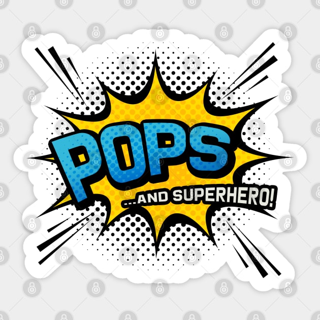 Pops & Superhero - Comic Book Style Father Gift Sticker by Elsie Bee Designs